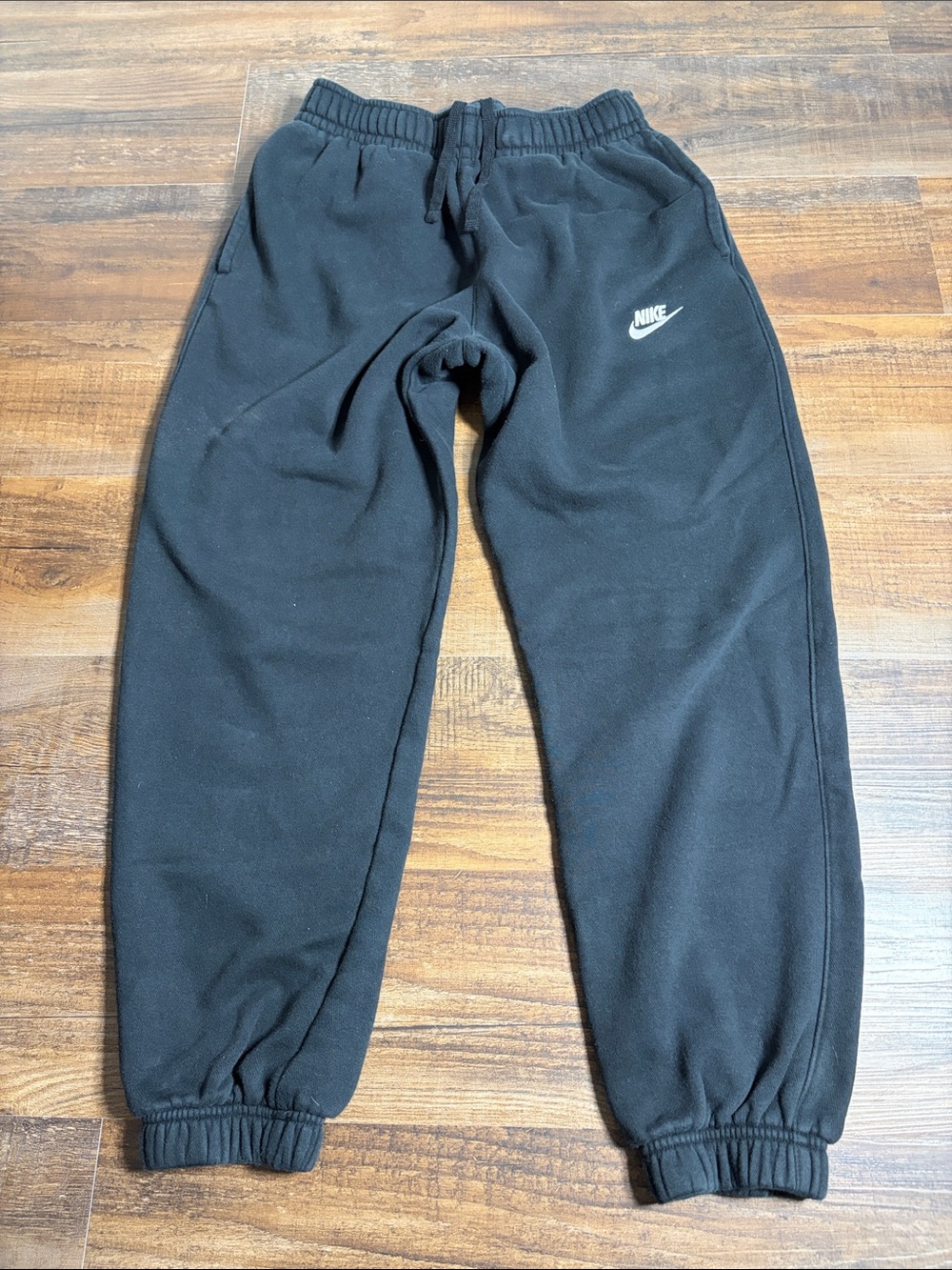Nike Women’s Black Fleece Joggers with White Swoosh